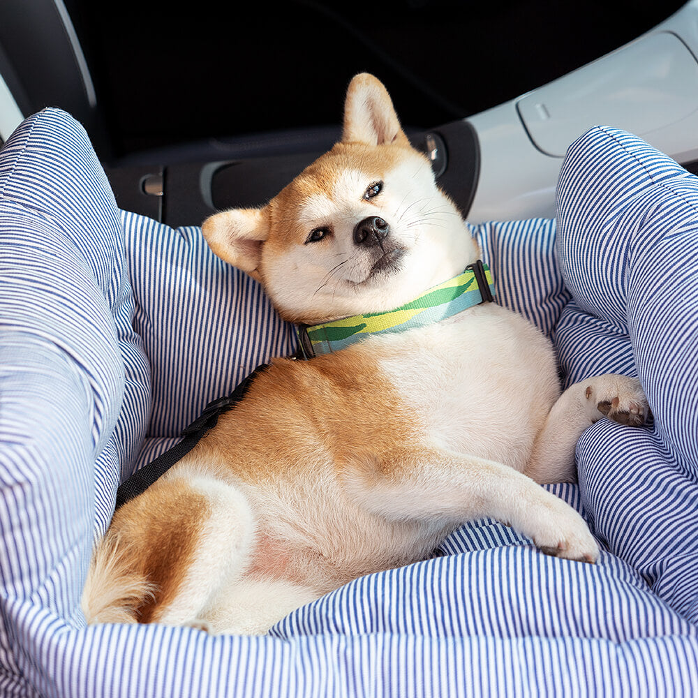 Large Dog Car Seat Bed – Portable Pet Booster with Safety Harness