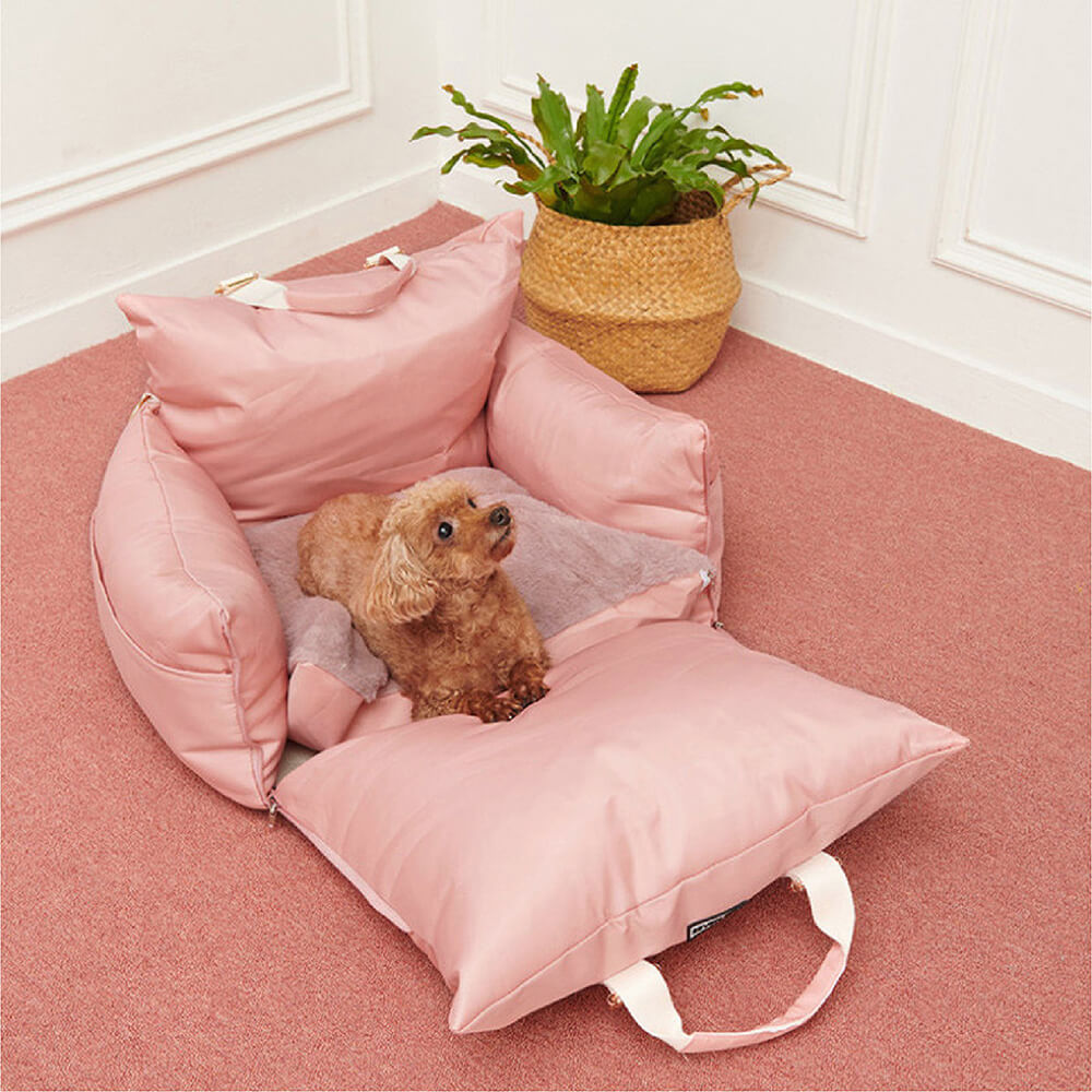 Waterproof Oxford Dog Car Seat Bed with Safety Pillows