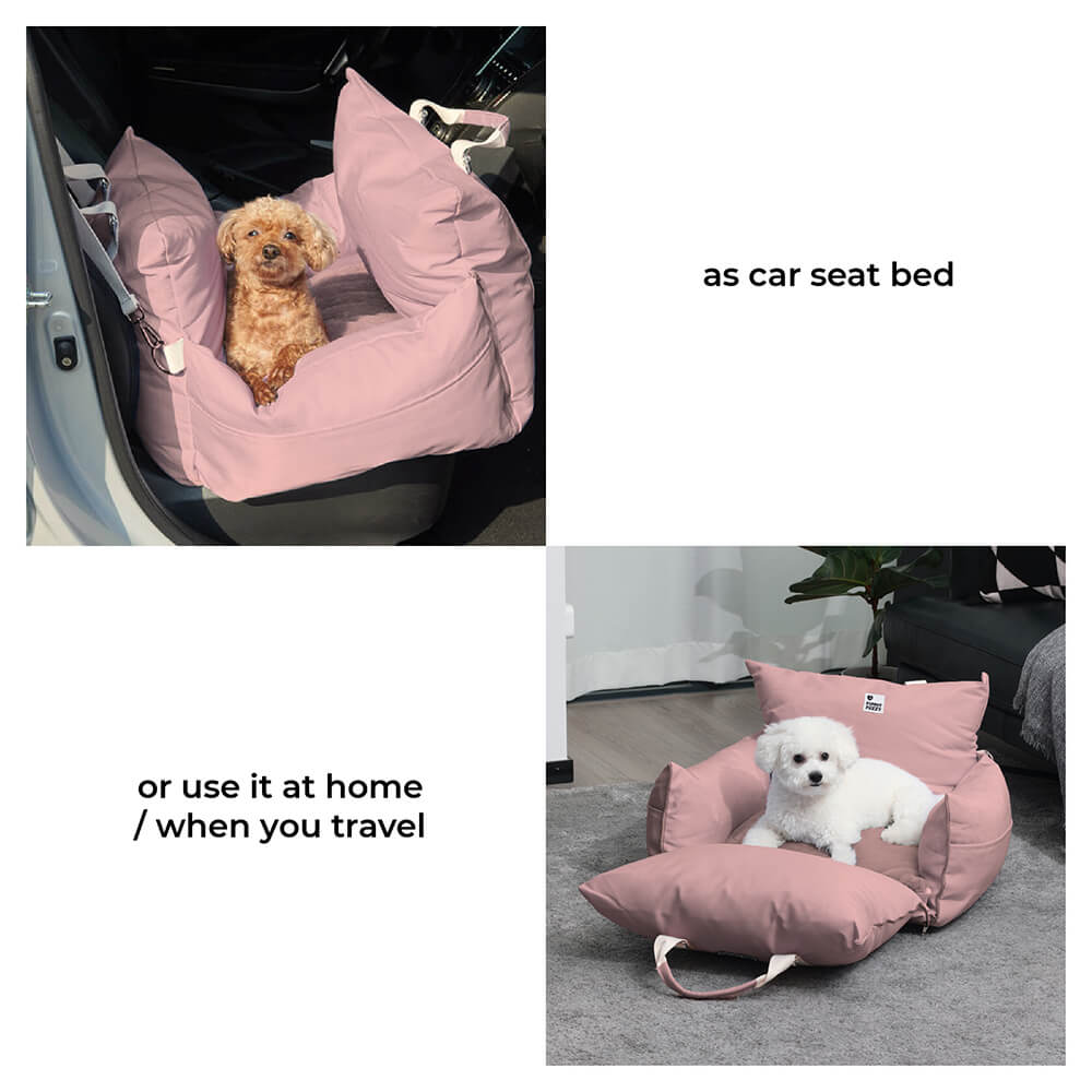 Waterproof Oxford Dog Car Seat Bed with Safety Pillows