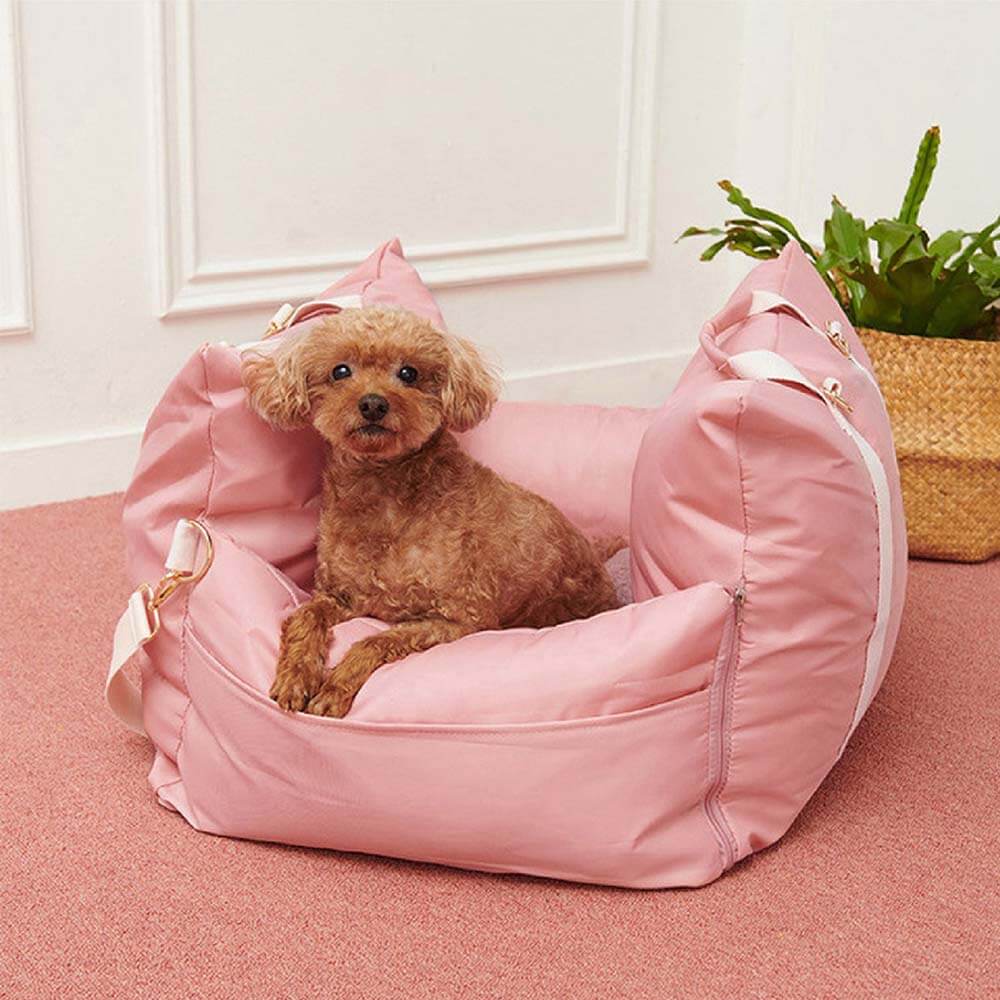 Waterproof Oxford Dog Car Seat Bed with Safety Pillows