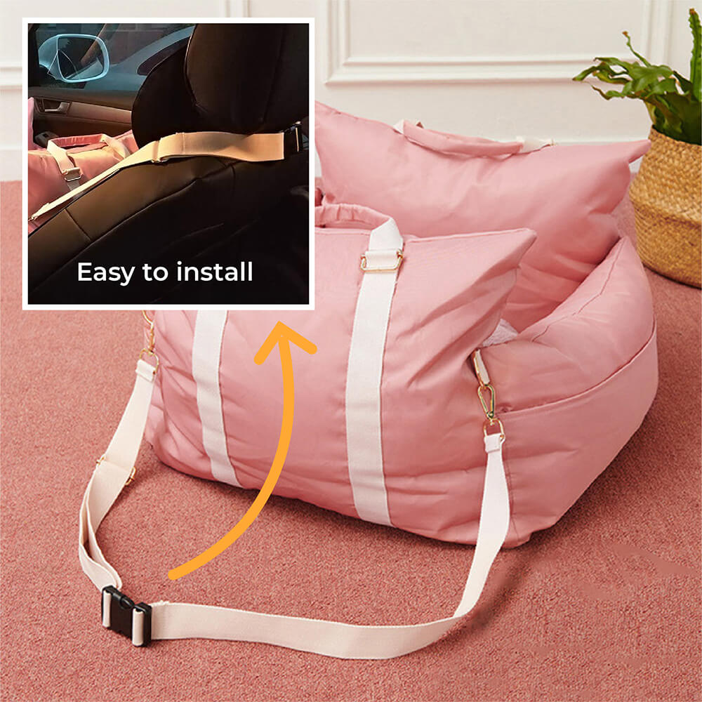 Waterproof Oxford Dog Car Seat Bed with Safety Pillows