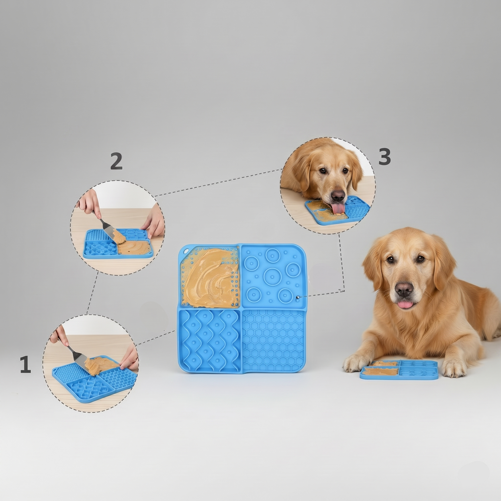 Food-Grade Silicone Lick Mat for Dogs & Cats – Anti-Slip