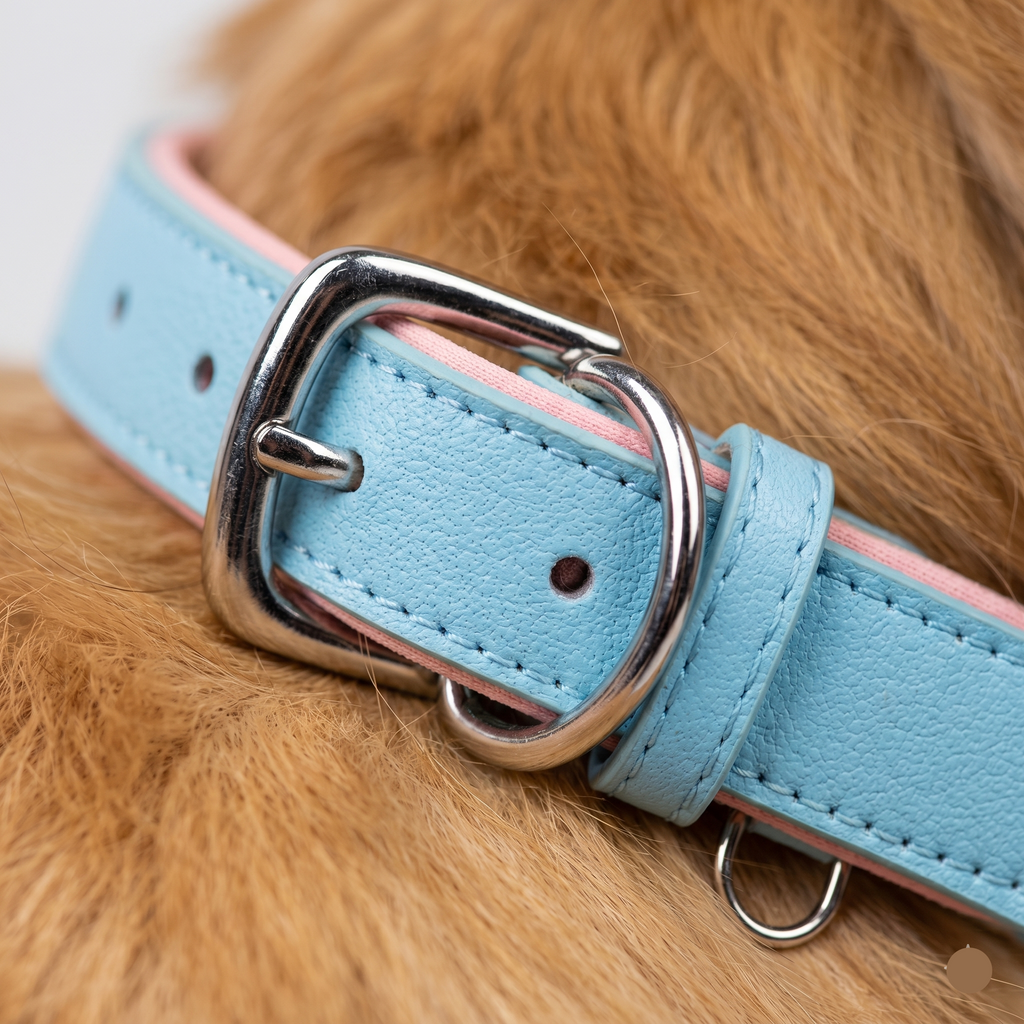 Breathable Cotton Dog Collar with Nameplate – Lightweight & Durable