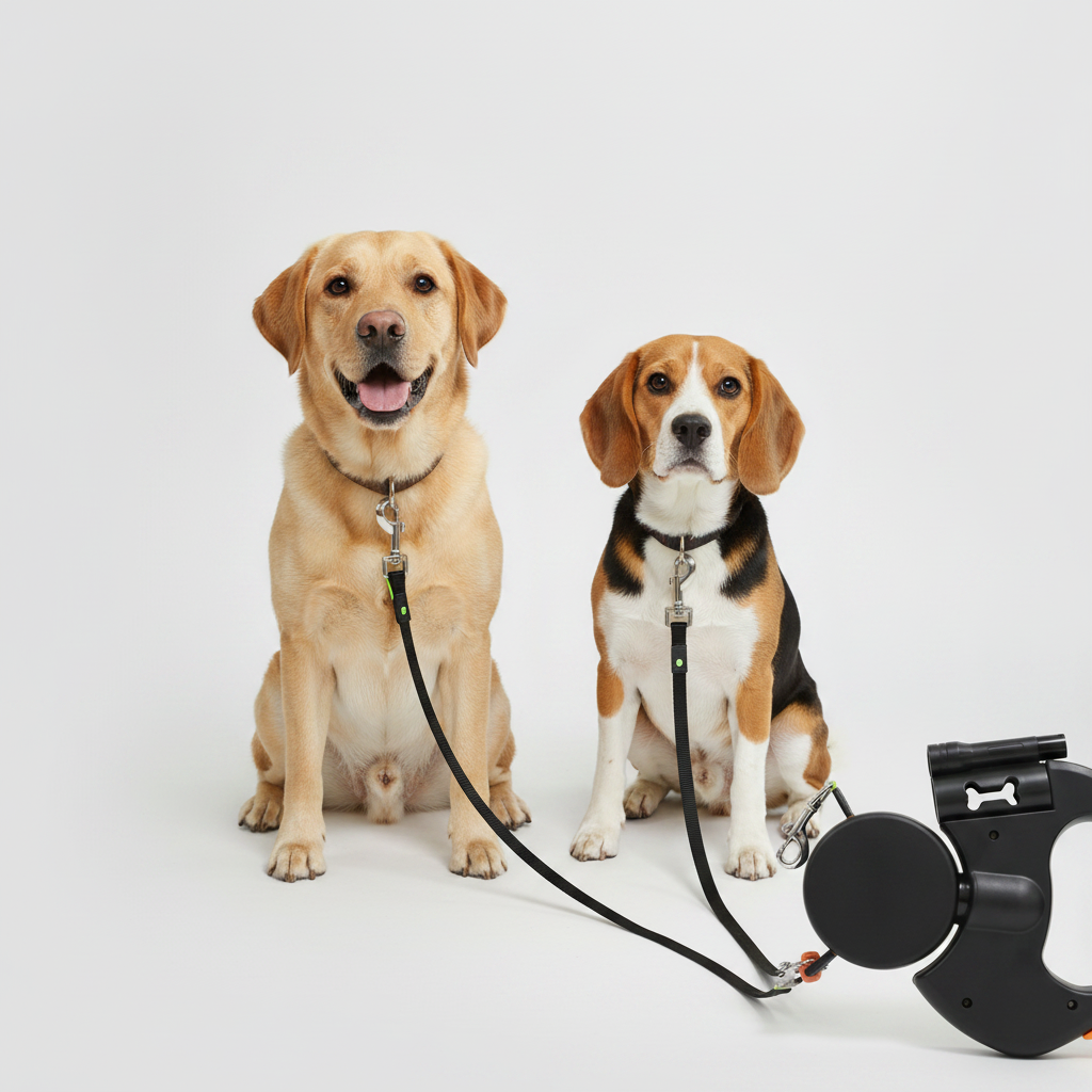 Dual Dog Leash with 360° Anti-Tangle Rotation | Retractable