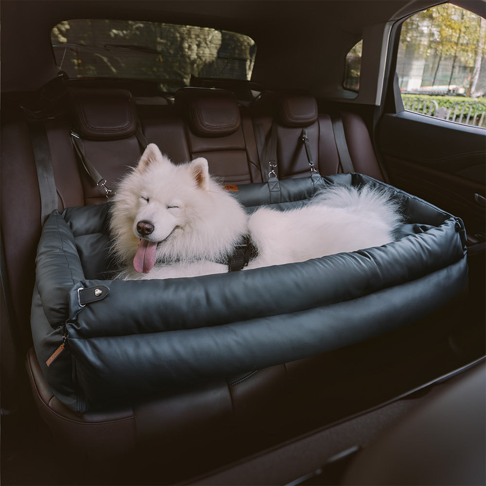 Faux Leather Dog Car Booster Seat Bed | Travel Safe