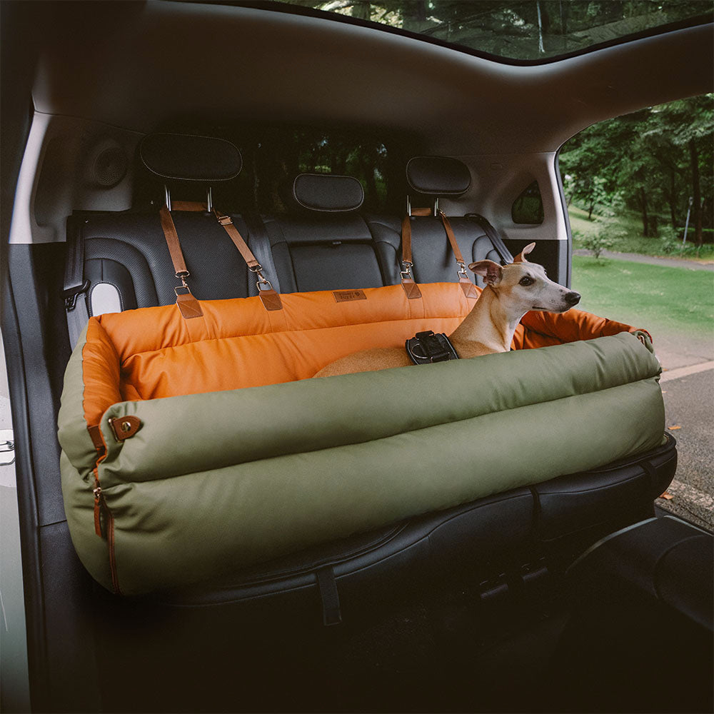 Faux Leather Dog Car Booster Seat Bed | Travel Safe