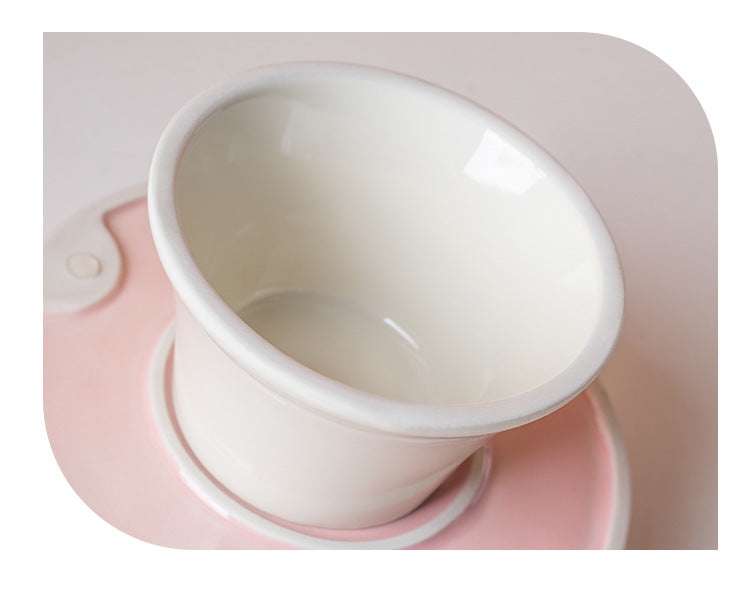 Ceramic Elevated Slow Feeder Bowl for Dogs & Cats