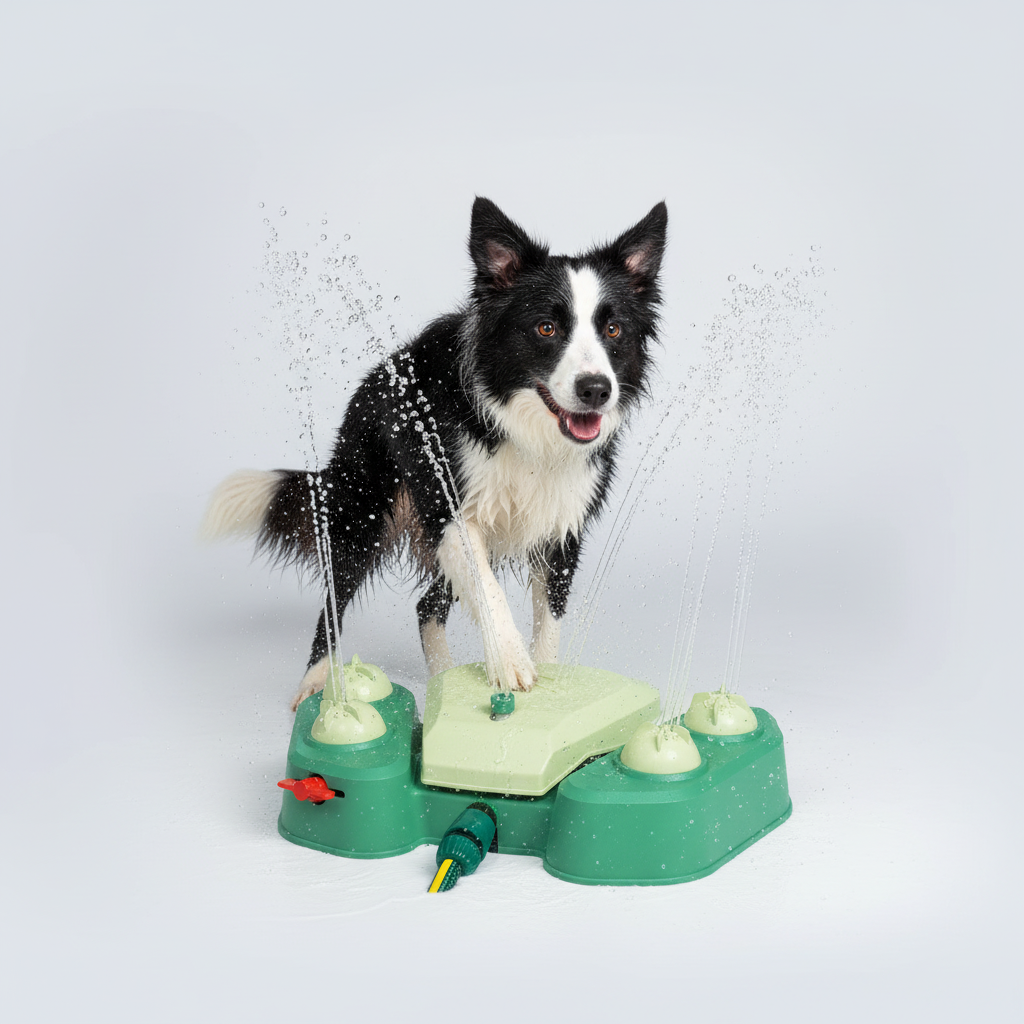 AquaPaw Dog Water Play Station – Pedal-Activated Outdoor Toy