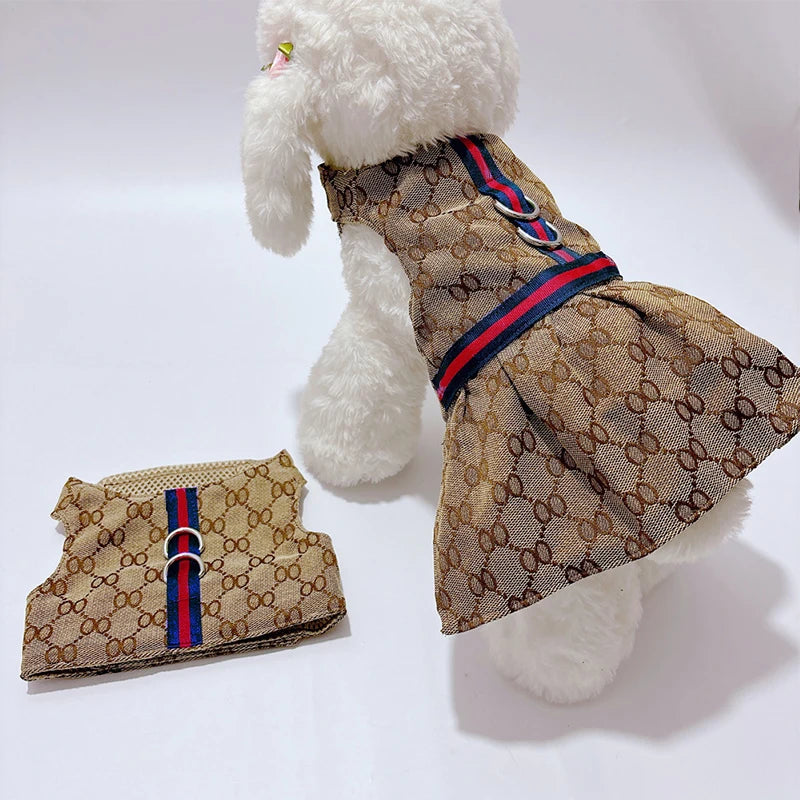 Dog Dress with Leash – Pet Couple Designer Clothing