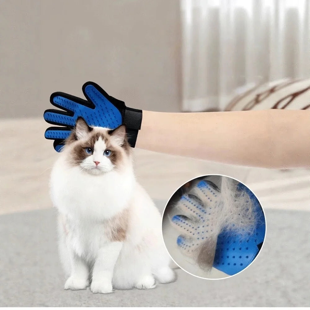 Pet Grooming Glove Cat Dog Hair Removal Massage Brush