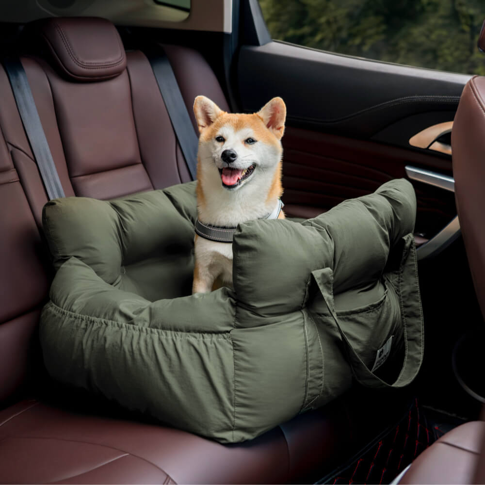 Dog Car Seat Bed – Adjustable Safety Leash & Machine Washable