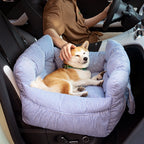 Dog Car Seat Bed – Adjustable Safety Leash & Machine Washable