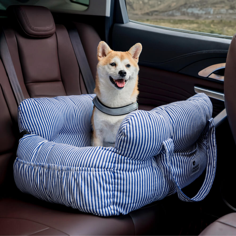 Dog Car Seat Bed – Adjustable Safety Leash & Machine Washable