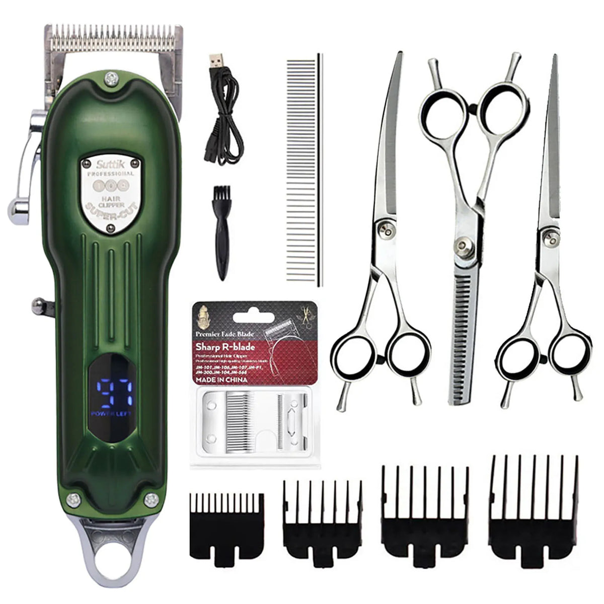 Professional Dog Hair Clipper All Metal Rechargeable Pet Grooming Trimmer