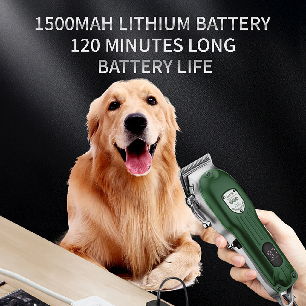 Professional Dog Hair Clipper All Metal Rechargeable Pet Grooming Trimmer
