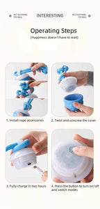 Smart Electric Bouncing Ball Dog Toy with Teeth Cleaning Rope