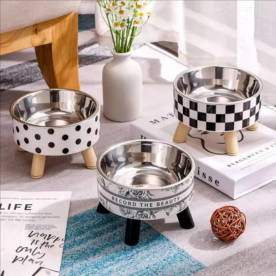Stainless Steel Elevated Pet Bowls – Raised Feeding Dishes for Cats & Dogs