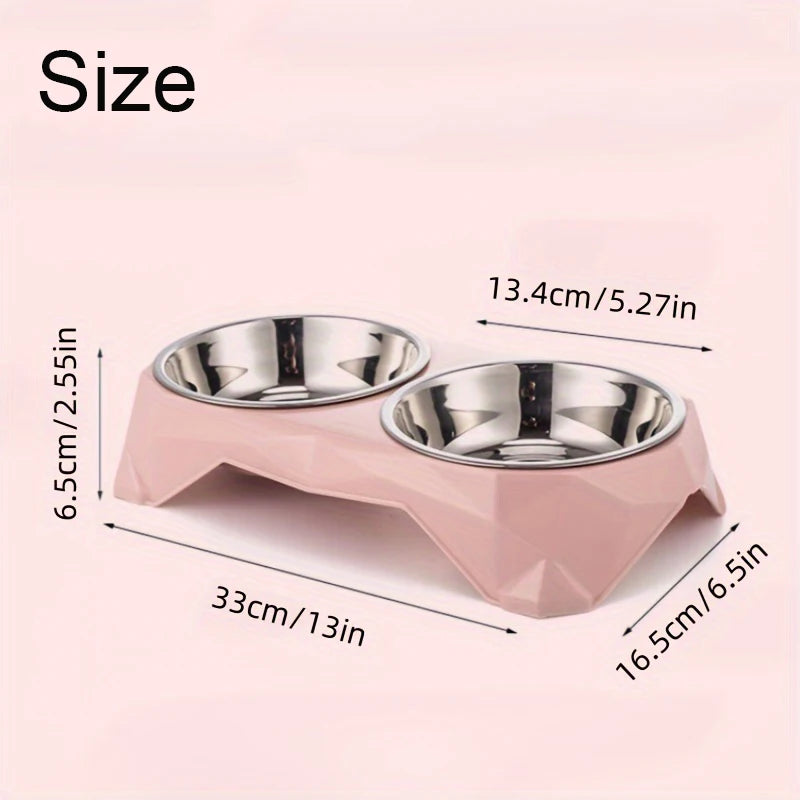 Stainless Steel Double Pet Bowl with Non-Slip Base