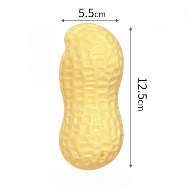 TPR Peanut Dog Toy Squeaky Chew for Puppies & Dogs
