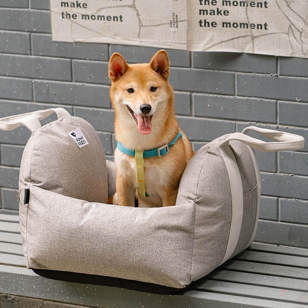 Dog Car Seat Bed – Adjustable Safety Leash & Machine Washable