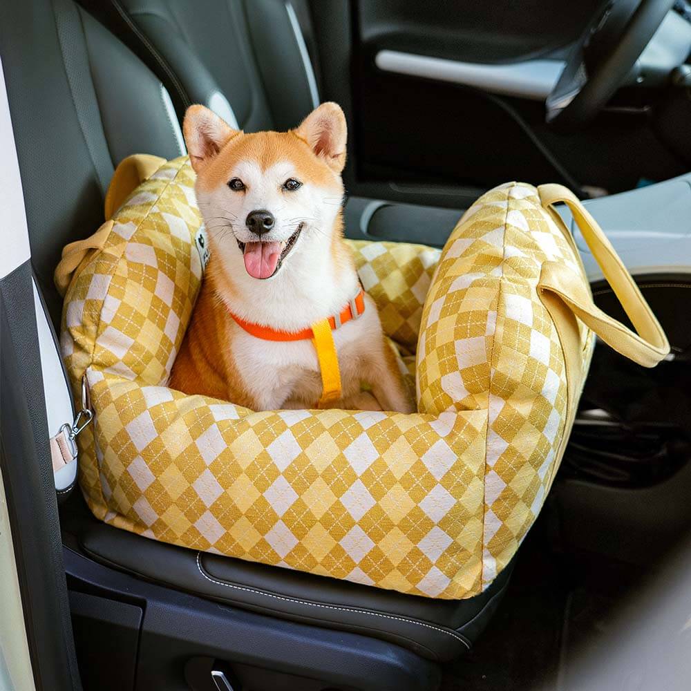 Dog Car Seat Bed – Adjustable Safety Leash & Machine Washable
