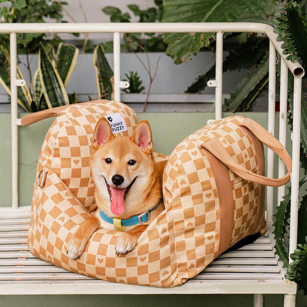 Dog Car Seat Bed – Adjustable Safety Leash & Machine Washable