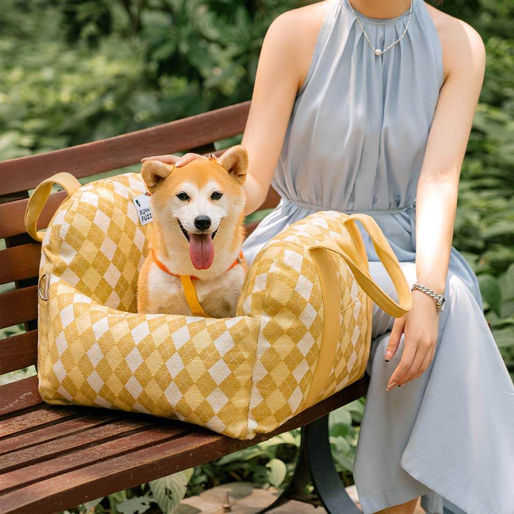 Dog Car Seat Bed – Adjustable Safety Leash & Machine Washable