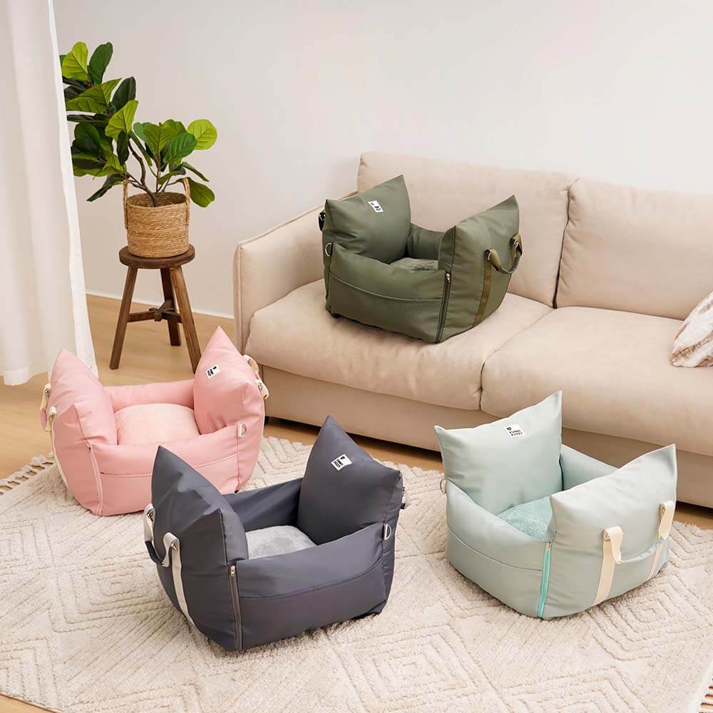 Waterproof Oxford Dog Car Seat Bed with Safety Pillows