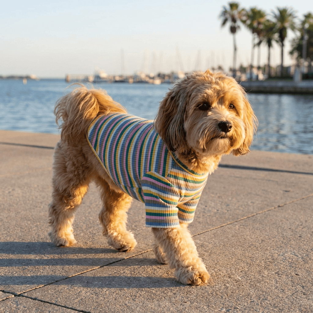 Cotton Striped Dog T-Shirt – Breathable & Comfortable
