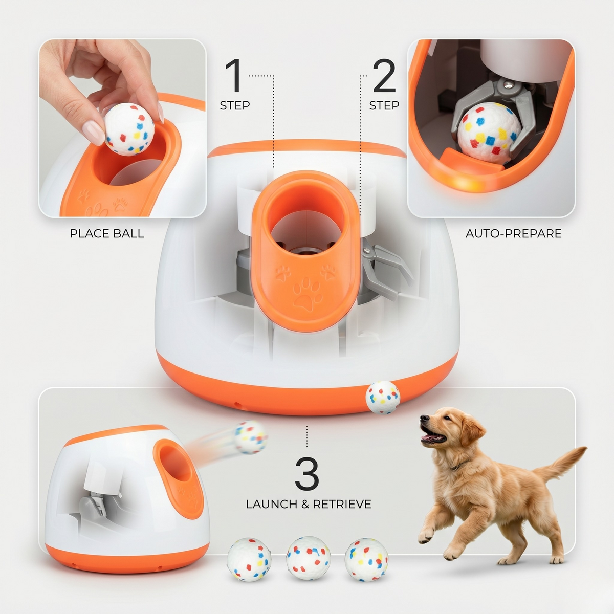Automatic Dog Ball Launcher – Electric Fetch Toy for Indoor Play