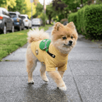 Striped Dog T-Shirt with Fanny Pack Design
