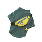 Striped Dog T-Shirt with Fanny Pack Design