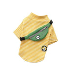 Striped Dog T-Shirt with Fanny Pack Design
