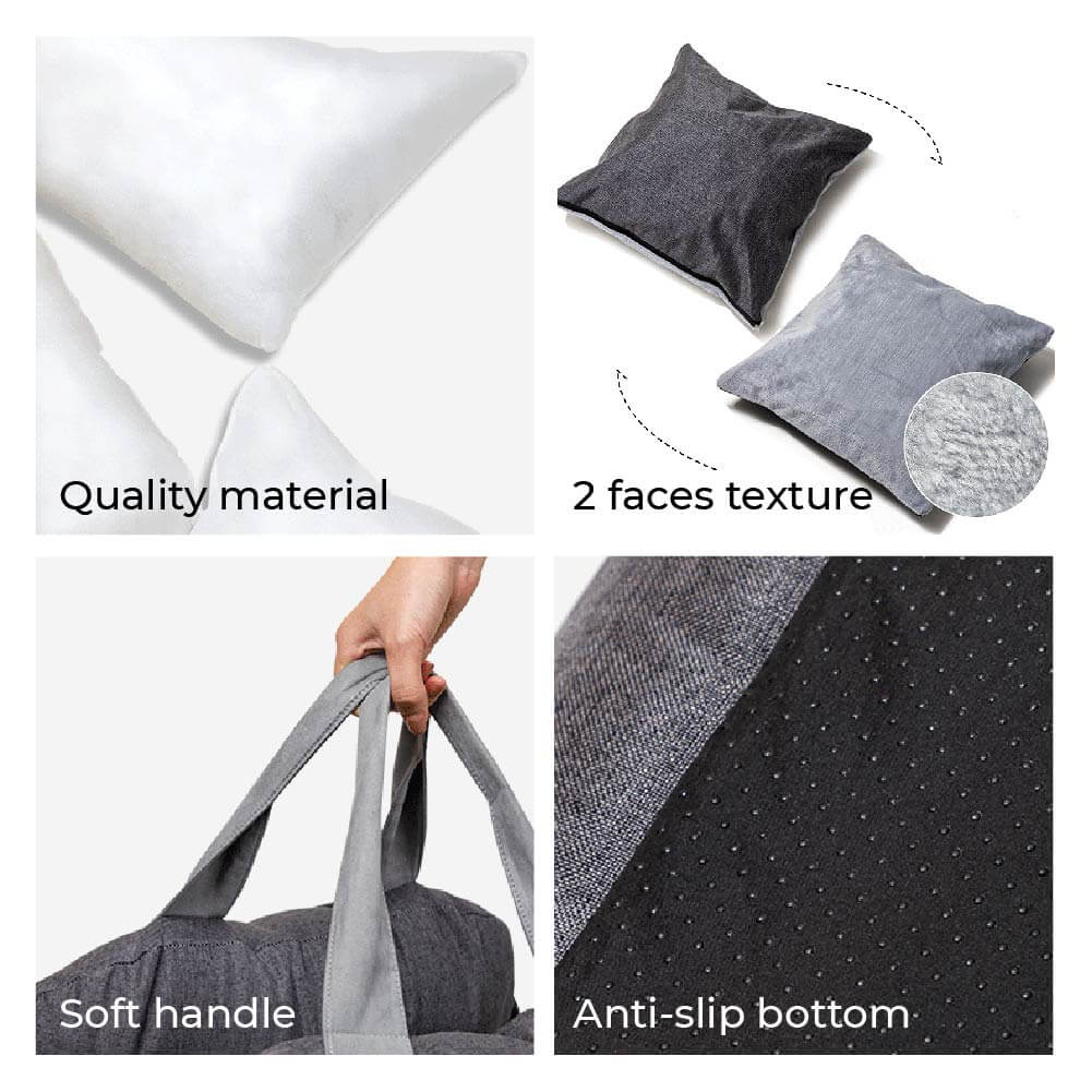 Dog Car Seat Bed – Adjustable Safety Leash & Machine Washable