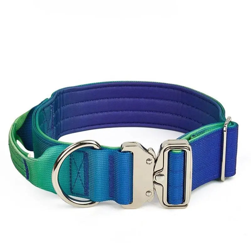 Extra Wide Nylon Dog Collar & Ombre Leash Set – Anti-Pull