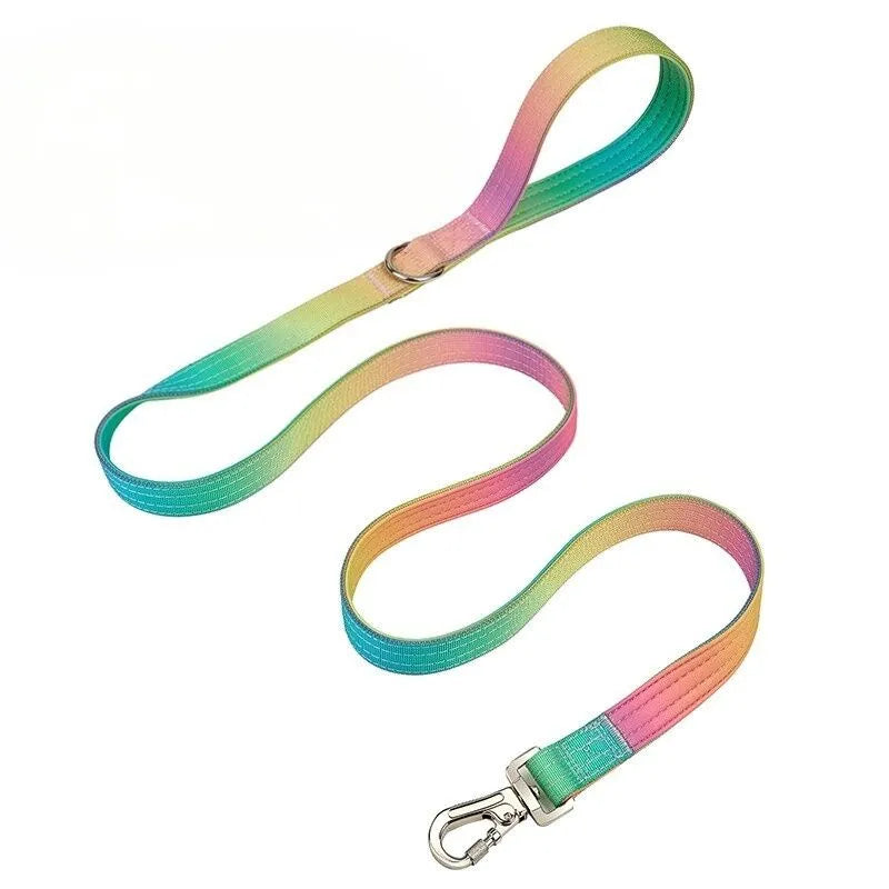Extra Wide Nylon Dog Collar & Ombre Leash Set – Anti-Pull