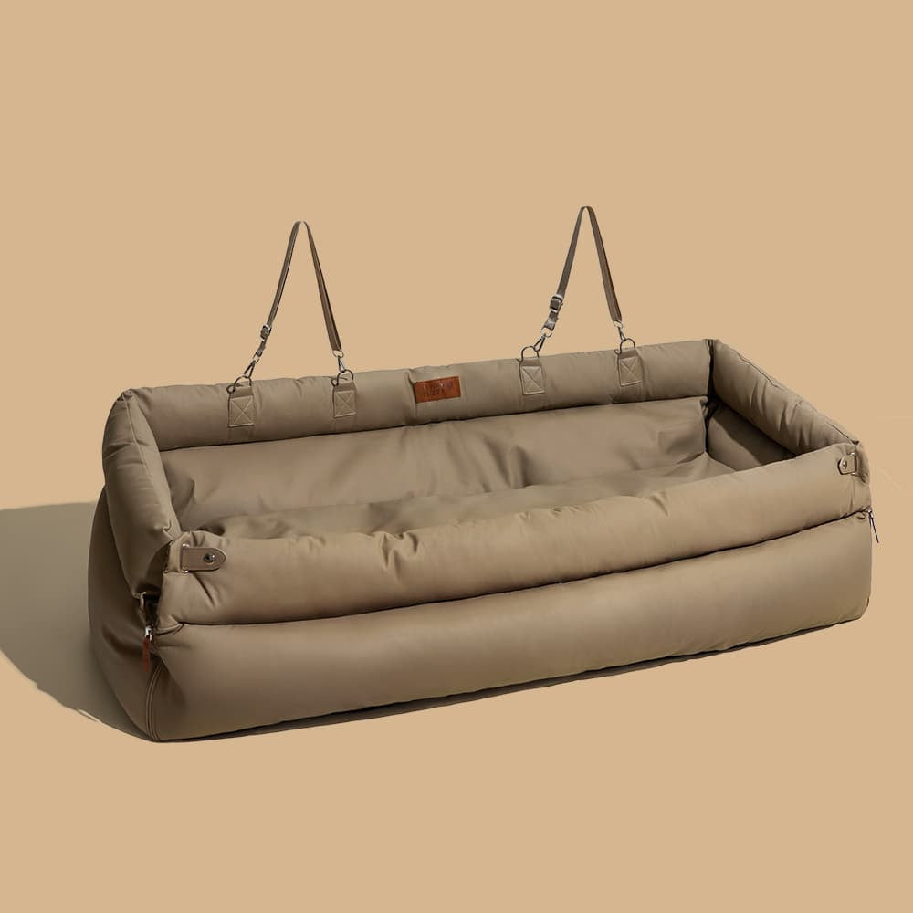 Faux Leather Dog Car Booster Seat Bed | Travel Safe