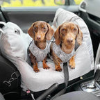 Dog Car Seat Bed – Adjustable Safety Leash & Machine Washable