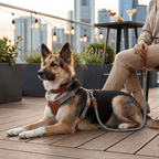 Leather Dog Harness with Knit Accents – All Breeds