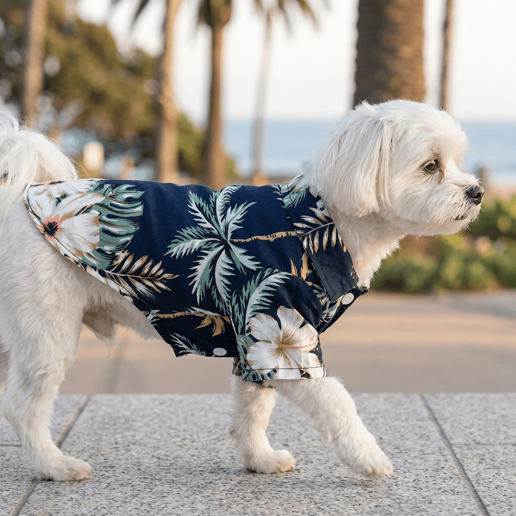 Hawaiian Tropical Print Dog Shirt – Summer Pet Apparel