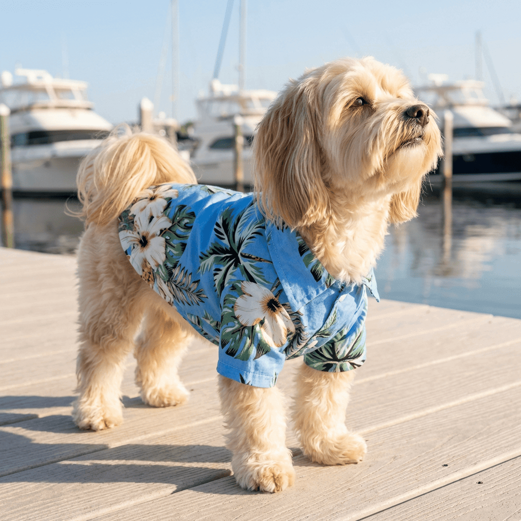 Hawaiian Tropical Print Dog Shirt – Summer Pet Apparel