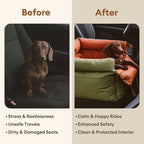 Faux Leather Dog Car Booster Seat Bed | Travel Safe