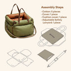 Faux Leather Dog Car Booster Seat Bed | Travel Safe